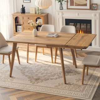 Sunvega Solid Red Oak Wood Bench with Tapered Legs for Dining and Entryway