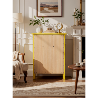 Sunvega Bright Yellow Fully Assembled Nightstand with Drawer for Small Spaces