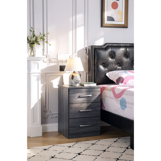 Sunvega Sandle Wood Contemporary Nightstand with Spacious Top for Compact Spaces