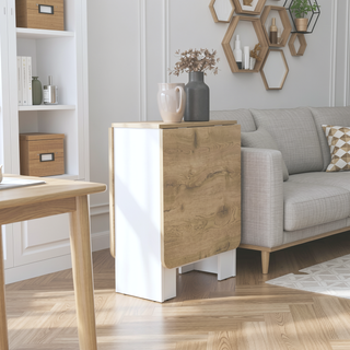 Sunvega White and Macadamia Folding Dining Table with Strong Legs and Three Forms
