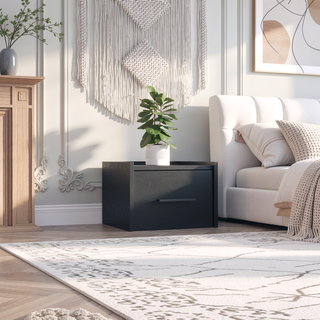 Sunvega Wall-Mounted Nightstand with Single Drawer for Bedroom or Living Room