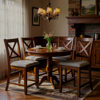 Sunvega Modern Wooden Counter Height Chairs Set of 4 with Padded Seat for Dining Room