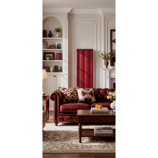 Sunvega Red 1-Door Wardrobe with Container Lock and Metal Shelf