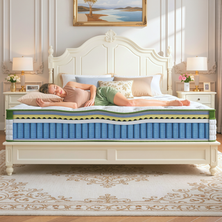 Sunvega 14 Inch Queen Size Hybrid Mattress with Gel Memory Foam and Pocket Springs for Pressure Relief