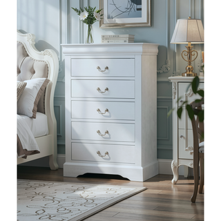 Sunvega Platinum Chest with Five Spacious Drawers and Brushed Nickel Handles