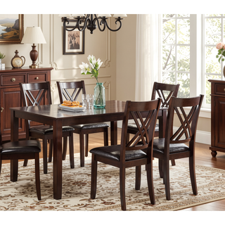 Sunvega Contemporary 7-Piece Dining Set with Rectangular Table and 6 Chairs