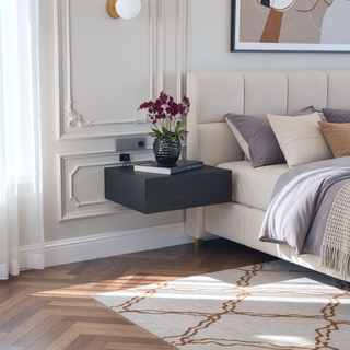 Sunvega Wall-Mounted Floating Nightstand with Drawer for Bedroom or Living Room