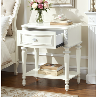 Sunvega Transitional Oval Tilt Mirror with Beveled Edge and Storage Drawer
