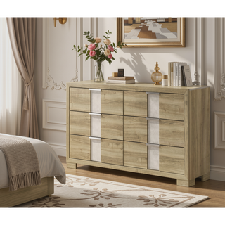 Sunvega Contemporary Driftwood Finish Wooden Nightstand with Three Drawers