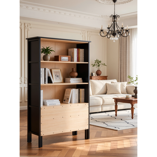 Sunvega Dark Brown Tufted Polyurethane Upholstered King Size Bed Frame