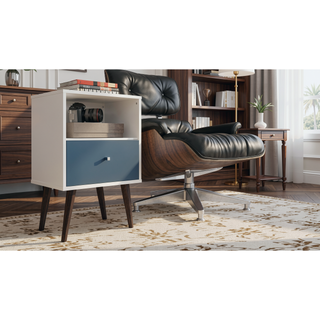 Sunvega Modern Nightstand with Drawer and Cubby for Bedroom or Living Room