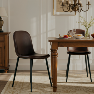 Sunvega Modern Velvet Upholstered Dining Chairs Set of 4 with Black Metal Legs