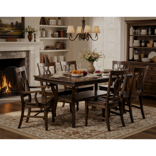 Sunvega Modern Natural Tone Dining Table with Open Lower Shelf for Kitchen