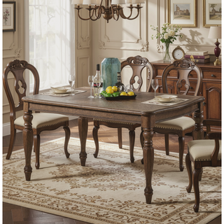 Sunvega Contemporary Style Ash Oak Finish Solid Wood Rectangle Dining Table