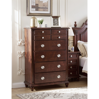 Sunvega Cappuccino Night Stand with Carved Trim and Nickle Hardware