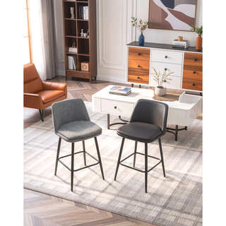 Sunvega Counter Height Swivel Bar Stools Set of 2 with Upholstered Seat and Back