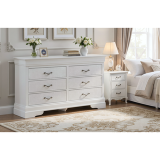 Sunvega Silver Champagne Nightstand with Two Spacious Drawers for Bedroom