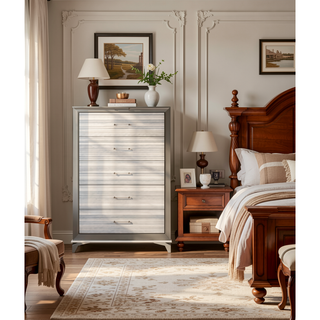 Sunvega Modern Sleek Design Chest with Polished Chrome Accents and Spacious Storage