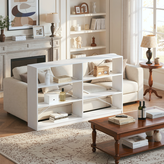 Sunvega Sturdy MDF Frame Dresser with Six Spacious Fabric Drawers