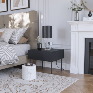 Sunvega Wall Mounted Nightstand with Spacious Surface and Generous Drawer