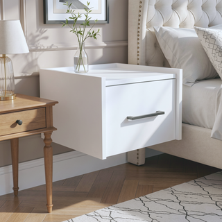 Sunvega Wall-Mounted Nightstand with Single Drawer for Bedroom or Living Room