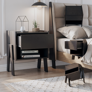 Sunvega Nightstand with Spacious Drawer and Open Shelf for Bedroom or Living Room