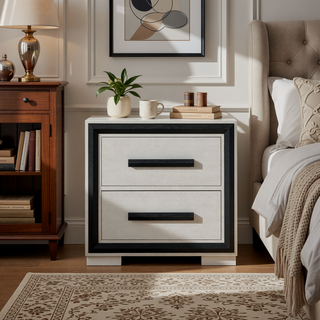 Sunvega Sleek Silver Finish Nightstand With Integrated Speaker and Cooler