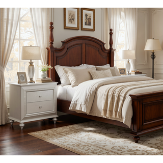 Sunvega Champagne 2-Drawer Nightstand with Sparkling Trim and Felt-Lined Storage