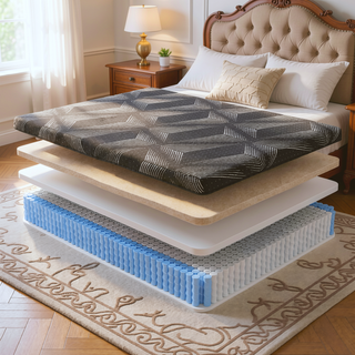 Sunvega Diamond Matrix Copper Cooling Hybrid Waterfall Top Mattress with Medium Feel