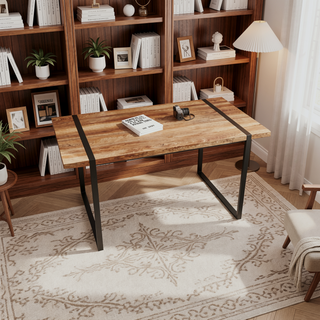 Sunvega Modern Industrial Rectangular MDF Dining Table for 4-6 People