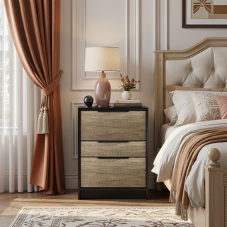 Sunvega White Pine Modern Vertical Five Drawer Dresser for Narrow Spaces
