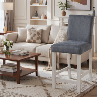 Sunvega Stylish Solid Wood Counter Height Chairs with Padded Seat for Dining Room