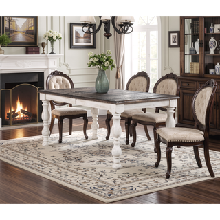 Sunvega Hand-Stained Acacia Wood Dining Table with Extendable Leaf