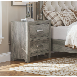 Sunvega Weathered Gray Finish 6 Drawer Dresser Faux Wood Veneer Bedroom Furniture
