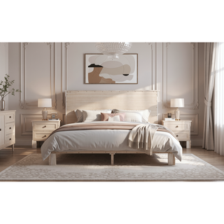 Sunvega Dark Brown Tufted Polyurethane Upholstered King Size Bed Frame