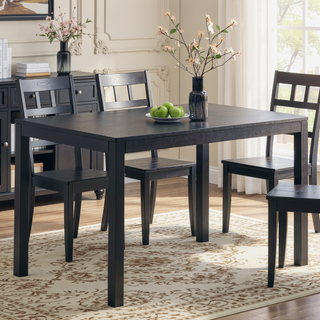 Sunvega Modern Contemporary Black Finish Rectangular Wooden Dining Table