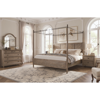 Sunvega Modern 6 Drawer Dresser with Custom Hardware and Sand Finish