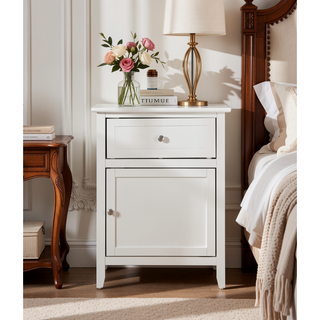 Sunvega Bright Yellow Fully Assembled Nightstand with Drawer for Small Spaces