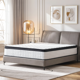 Sunvega 12 Inch Queen Size Hybrid Mattress with Memory Foam and Individually Wrapped Springs for Pressure Relief
