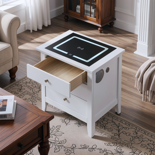 Sunvega Fully Assembled Nightstand with USB Charging and Two Integrated Speakers