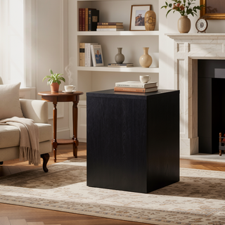 Sunvega Mango Wood Grain Nightstand with Motion Sensor LED Lights and USB Outlets