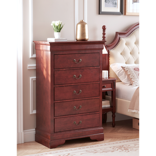 Sunvega Elegant Cherry Traditional Storage Chest with Rich Color and Durable Construction