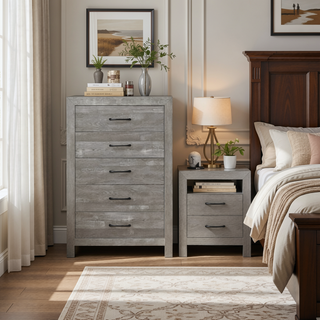 Sunvega Natural Finish Full Bed with Headboard Footboard and Rails