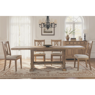 Sunvega Weathered Sand Finish Mango Wood Counter Table with Extendable Leaves