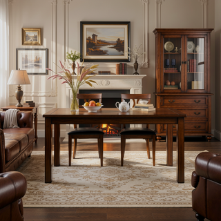 Sunvega Espresso Finish 6-Piece Dining Set with Table Bench and 4 Chairs