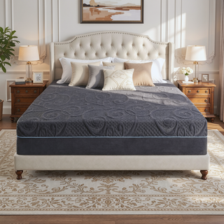 Sunvega Firm Comfort 8" Twin Size Gel-Infused Memory Foam Hybrid Mattress in Dark Gray