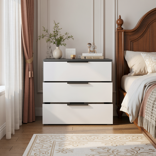 Sunvega Maryland Three Drawer Dresser with Superior Top in Black Wengue Pine Finish