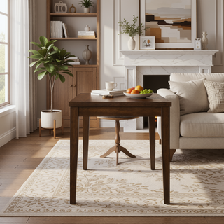 Sunvega Farmhouse Style Counter Height Dining Table with Rubberwood Frame and Wood-Like Top