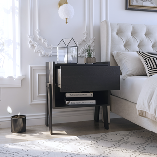 Sunvega Nightstand with Spacious Drawer and Open Shelf for Bedroom or Living Room
