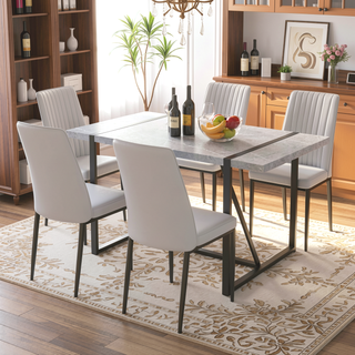 Sunvega Round MDF Dining Table for Kitchen with 42 Inch Spacious Tabletop
